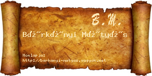 Bárkányi Mátyás névjegykártya