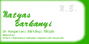 matyas barkanyi business card
